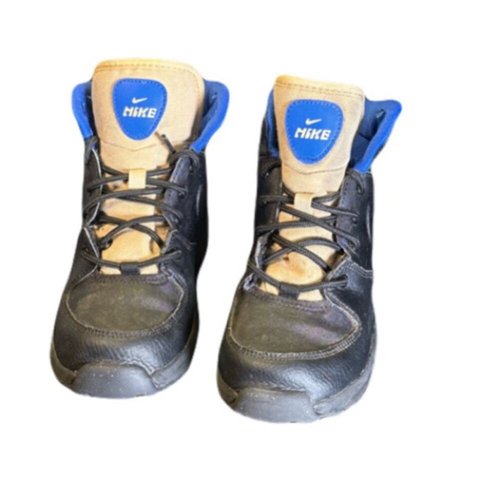 Nike Youth Boys Manoa Leather Boots Black / Sesame Game Royal SZ 2.5Y